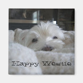 Happy Westie Foto Magnet (Vorne)