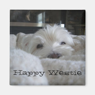 Happy Westie Foto Magnet