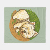 Happy Westie on Nature Trail Fleecedecke (Vorderseite (Horizontal))