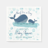 Happy Whale Ahoy Es ist ein Baby Shower Party Serviette (Vorderseite)