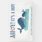 Happy Whale Ahoy Es ist eine Baby-Dusche Banner (Vertikal)