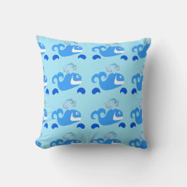 Happy Whale Fun Cartoon Ocean Animal Muster Kissen