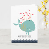 Happy Whale Karte (Gelbe Blume)