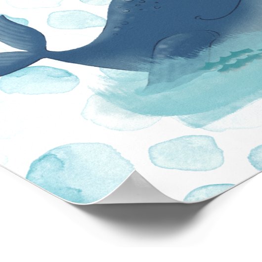 Happy Whale Late Night Diaper Baby Duschgame Poster (Ecke)