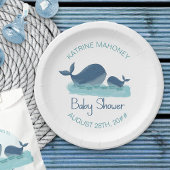 Happy Whale Niedlich Baby Shower Paper Plate Pappteller