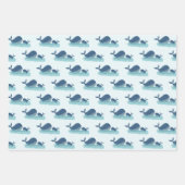 Happy Whale Ocean Bubble Nautical Ahoy Set 3 Geschenkpapier Set (Vorderseite)
