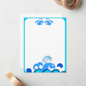 Happy Whale Stationery! Mitteilungskarte (Vorderseite/Rückseite Beispiel)
