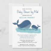 Happy Whale Watercolor Boy Baby Shooter by Mail Einladung (Vorderseite)