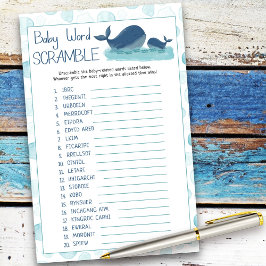 Happy Whales Baby Word Scramble Baby Showspiel