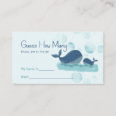 Happy Whales raten, wie viele Baby Shower Game Begleitkarte (Vorderseite)