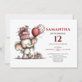 Happy whimsical animals theme kids birthday invite einladung (Vorderseite)