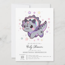 Happy Whimsical Dinosaur Baby Dusche