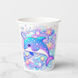 Happy Whimsical Dolphin Baby Shower Pappbecher