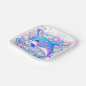 Happy Whimsical Dolphin Baby Shower Pappteller (Gewinkelt)