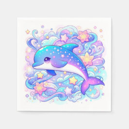 Happy Whimsical Dolphin Baby Shower Serviette