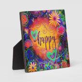 Happy Whimsical floral fröhliche Inspirivity Fotoplatte (Vorderseite)