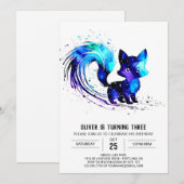 Happy Whimsical Fox Digital Boy Geburtstag Einladung (Vorne/Hinten)