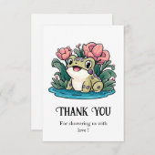 Happy Whimsical Frog Baby Shower Dankeskarte (Vorne/Hinten)