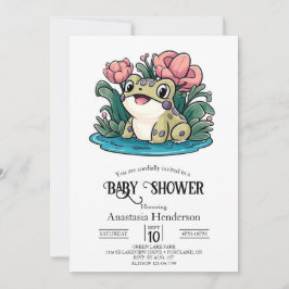 Happy Whimsical Frog Baby Shower Einladung