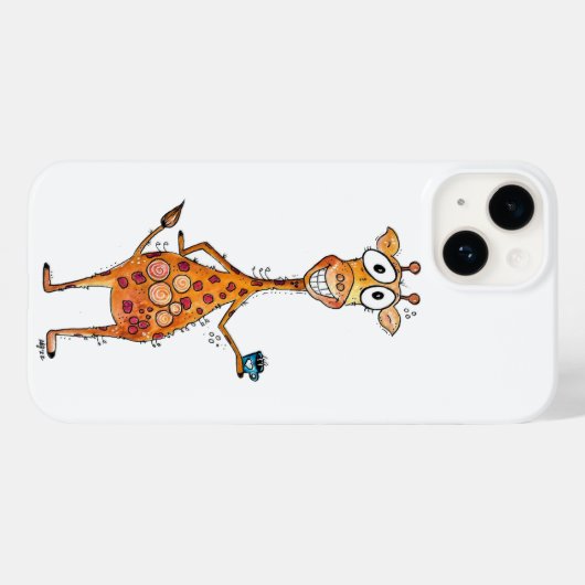 Happy Whimsical Giraffe Drink Kaffee Case-Mate iPhone Hülle (Rückseite (Horizontal))