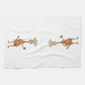 Happy Whimsical Giraffe Drink Kaffee Geschirrtuch (Horizontal)