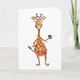 Happy Whimsical Giraffe Drink Kaffee Karte