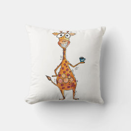 Happy Whimsical Giraffe Drink Kaffee Kissen