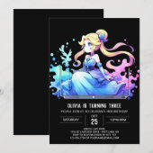 Happy Whimsical Princess Birthday Einladung (Vorne/Hinten)