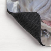 Happy White Bulldog Mousepad (Ecke)