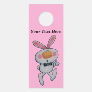 Happy White Bunny Wear Black Krawatte thumbs Up Pi Türanhänger