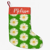 Happy White Daisies Muster CUSTOM Kleiner Weihnachtsstrumpf (Vorderseite)