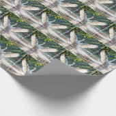 Happy White Goose In a Splash Pad Geschenkpapier (Ecke)