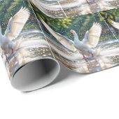Happy White Goose In a Splash Pad Geschenkpapier (Rolleneckpunkt)