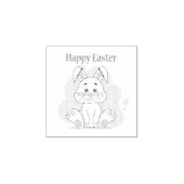 Happy White Oaster Bunny Gummistempel (Prägung)