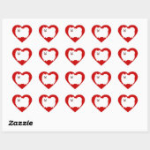 Happy White Spitz Herz-Aufkleber (Blatt)