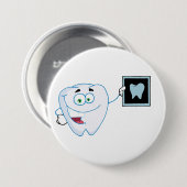Happy White Tooth Button (Vorne & Hinten)