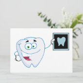 Happy White Tooth Einladungen (Stehend Vorderseite)