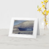 Happy Wiederverbriefung fishing boat watercolour e Karte (Gelbe Blume)