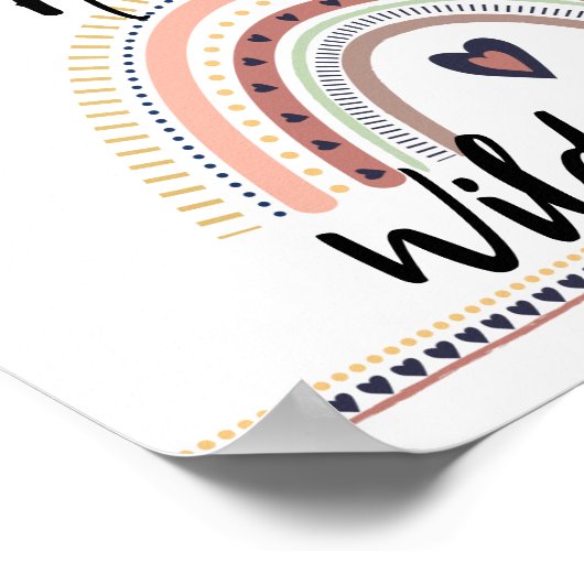 Happy Wild Free Boho Rainbow Modern Wall Art Print Poster (Ecke)