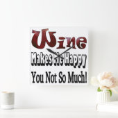 Happy Wine Clock Quadratische Wanduhr (Zuhause)