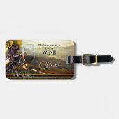Happy Wine Themed Cheers Gepäckmarke Gepäckanhänger (Vorderseite horizontal)