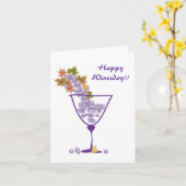 Happy Winesday! - Card Karte (Gelbe Blume)