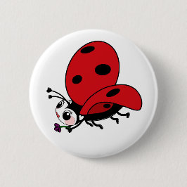Happy Wings Ladybug Button