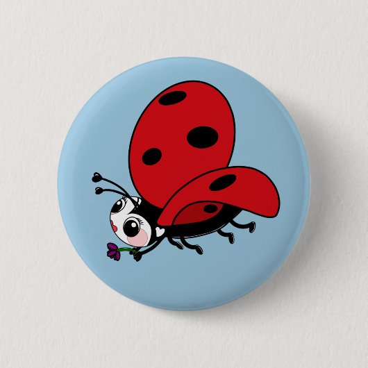 Happy Wings Ladybug Button (Vorderseite)