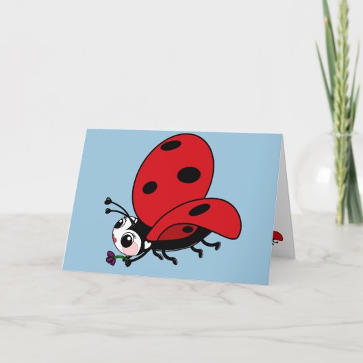 Happy Wings Ladybug Karte (Vorderseite)