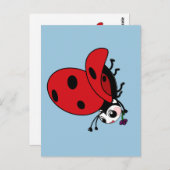 Happy Wings Ladybug Postkarte (Vorne/Hinten)