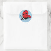 Happy Wings Ladybug Runder Aufkleber (Tasche)