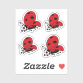 Happy Wings Ladybug Sticker (Blatt)