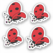 Happy Wings Ladybug Sticker (Vorderseite)