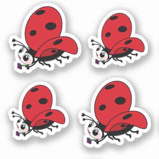 Happy Wings Ladybug Sticker (Vorderseite)
